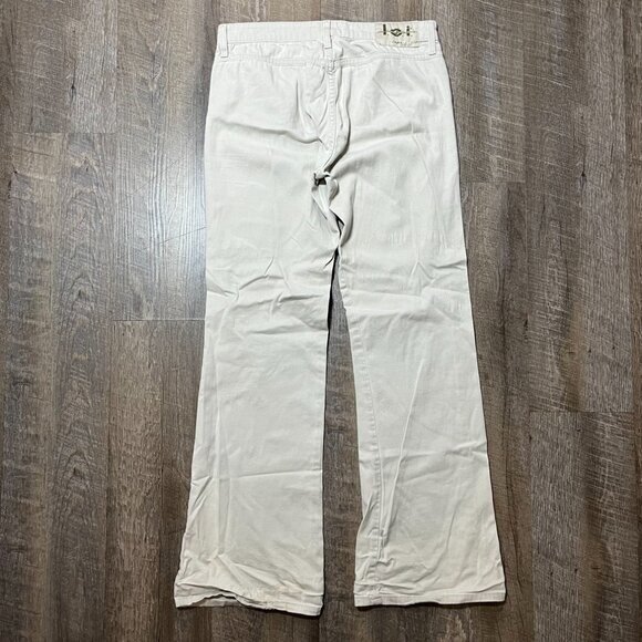 2000s Y2k L.e.i. Cream Khaki Mid Rise Flare Pants Jeans Womens Size 9 - Picture 6 of 6